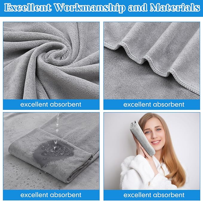 SmoothNovelty 16 Pack Microfiber Bath Towels Bulk 27'' x 60'' Oversized Beach - Image 3