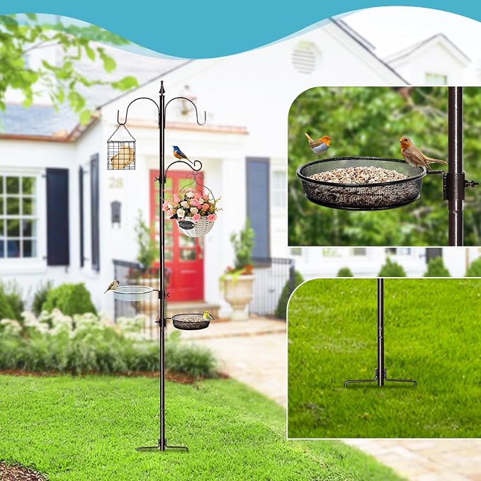 YINGYM Bird Feeder Stand Pole, 77 Inch Feeding Station Kit - Image 4