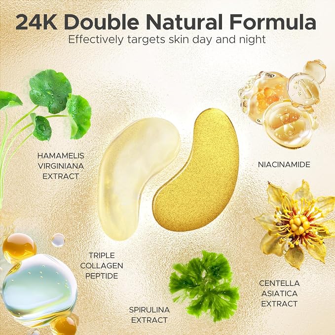 Under Eye Patches for Puffy Eyes, Dark Circles, Wrinkles & Eye Bags-Day & Night - Image 3
