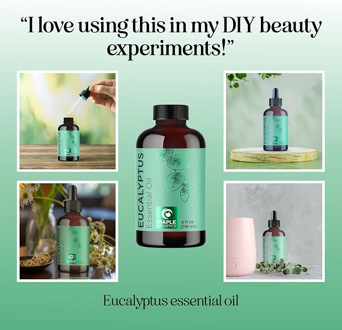 Pure Eucalyptus Essential Oil 4oz Invigorating Home Spa Aromatherapy and - Image 4