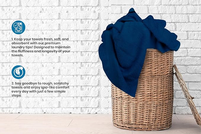 Medium Bath Towels Bulk Set of 12 – 100% Cotton Terry – 24" x 48" – Quick Dry - Image 5