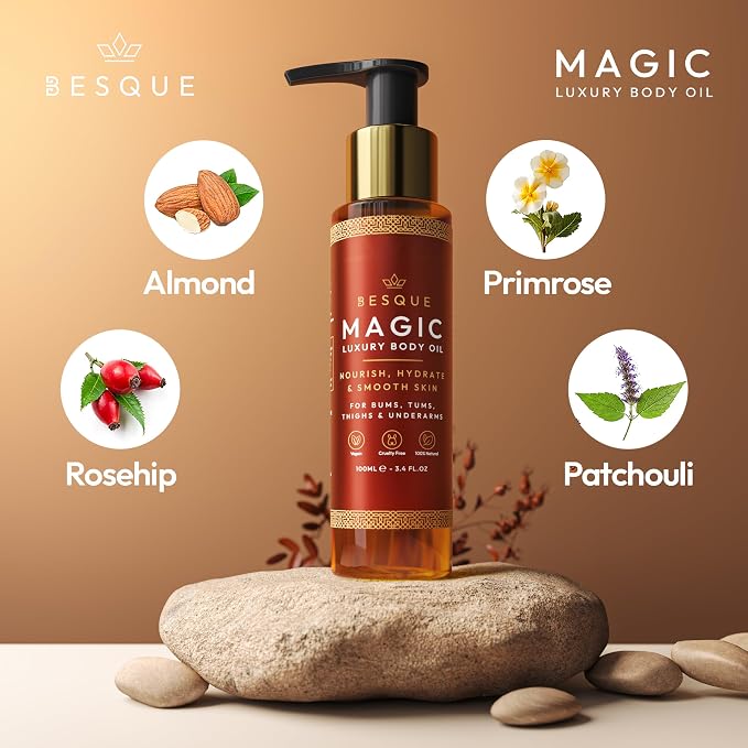 Besque Magic Body Oil, 3.4 FL OZ, After Shower Body Oil - Image 3