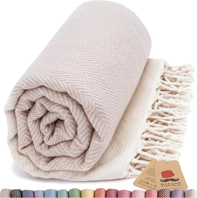 Bazaar Anatolia Turkish Beach Towel 100% Cotton Bath Towels 71x39 Quick Dry by BazaarAnatolia