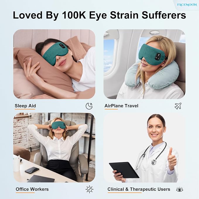 FACEMOON Heated Eye Mask for Dry Eyes: Electric Warm Compress for Blepharitis - Image 8