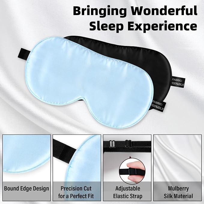 Silk Sleep Eye Mask for Kids, 100% Real Natural Pure Silk Sleeping Masks - Image 3