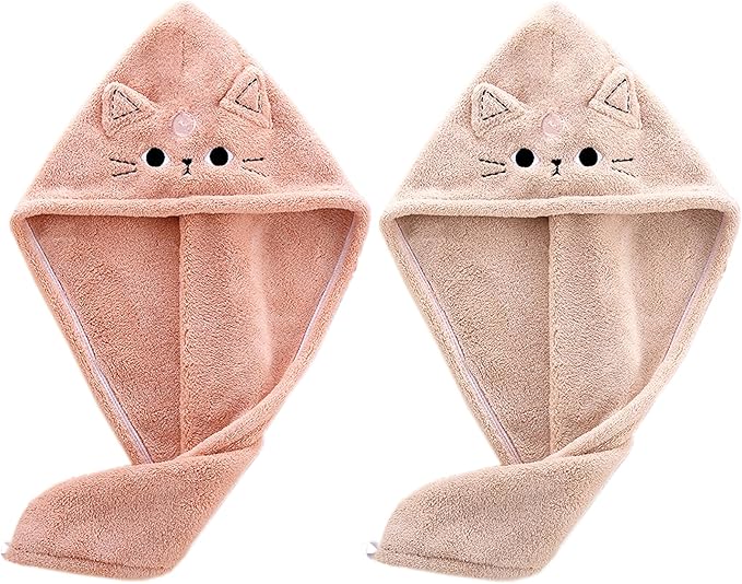 2Pack Microfiber Hair Towel Wrap by KIGOTWIN