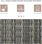 Outsunny Valet Pool Towel Rack, Waterproof PE Plastic Rattan Wicker Storage - Image 4