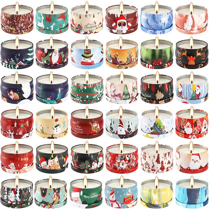 WPONSZU 36 Pack Christmas Scented Candles, Candvent Calendar 2025, Gift Set - Image 9