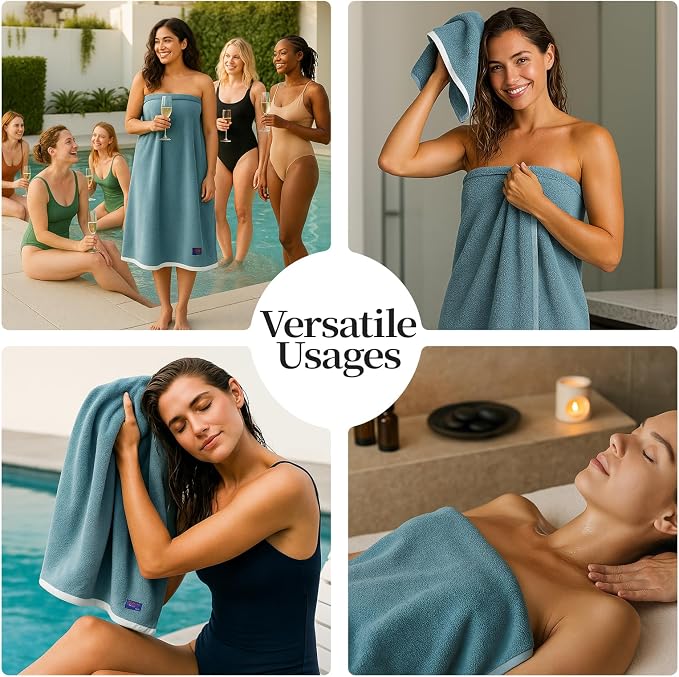 REDKISS 6 Piece Luxury Bath Towel Set, 2 Bath Towels, 2 Hand Towels, 2 - Image 8
