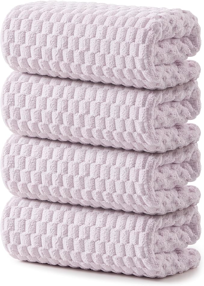 REDKISS 4 Pack Purple Microfiber Bath Towels by REDKISSOnline