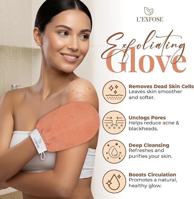 L'Exfose Kessa Hammam Deep Exfoliating Glove 4pc - Image 2