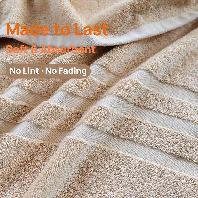 Bath Towels 2 Pack, 30 x 60 Inches, Large 100% Cotton Towels, Comfortable - Image 4