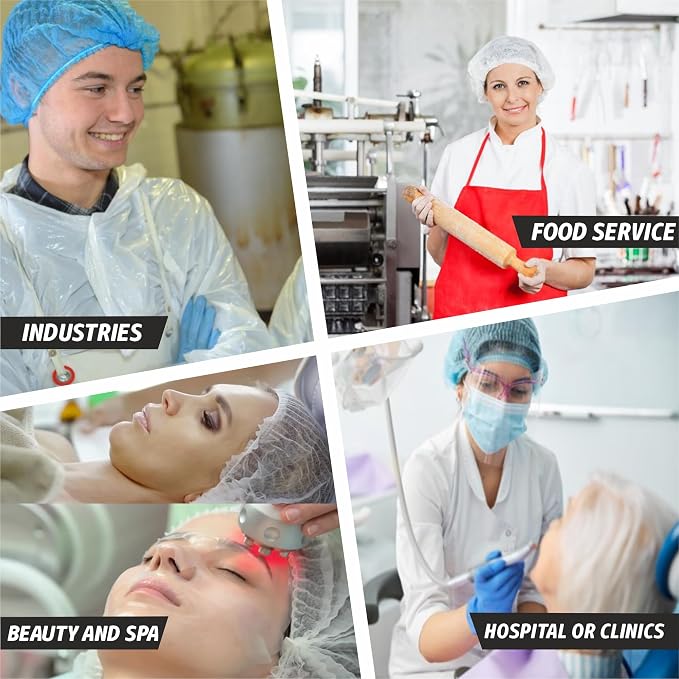 Disposable Bouffant Caps 21 Inch Non Woven Hair Net Elastic Head Cover - Image 6