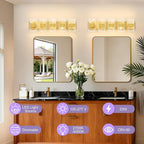 Modern LED Bathroom Light Fixtures Dimmable 5-Light Gold Vanity Light, 5CCT - Image 2