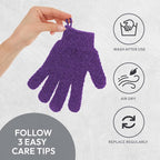 4 Pairs Exfoliating Gloves, 100% Nylon, Dual Texture Body Scrub - Image 4
