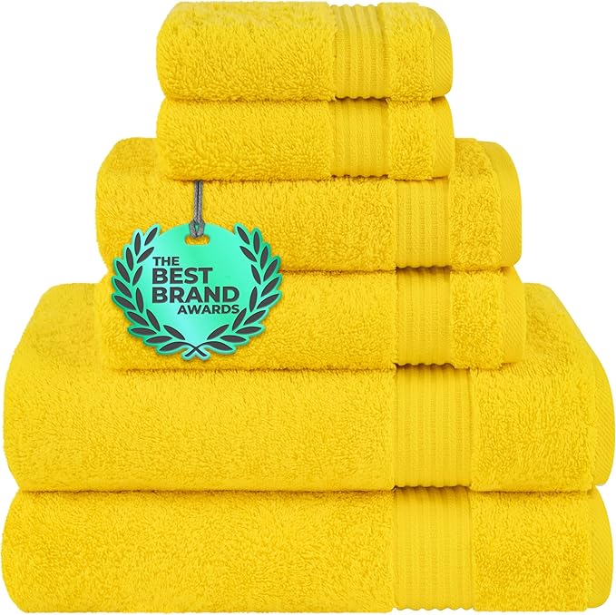 Cotton Paradise 6 Piece Towel Set, 100% Cotton Soft Absorbent Turkish Towels by UNITEDHOMETEXTILE