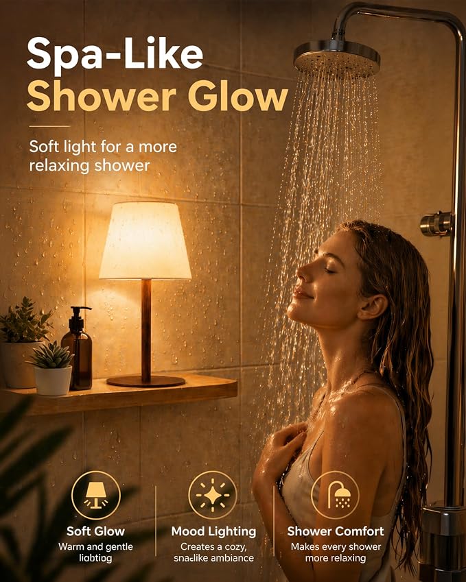 EZVALO Spa-Like Shower Lamp – IP65 Waterproof Bathroom Lamp, 4500mAh - Image 3