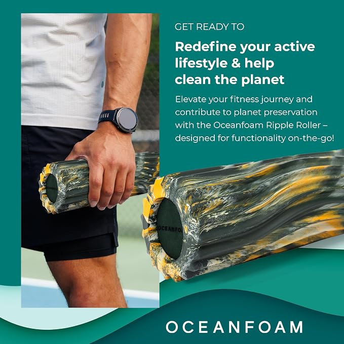 Oceanfoam Ripple Travel Foam Roller Firm Mini Foam Roller - Image 4