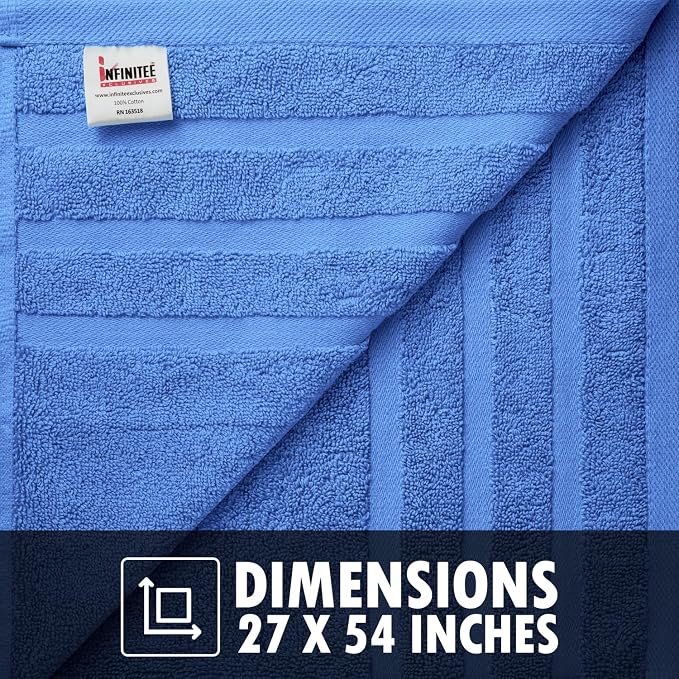 Infinitee Xclusives 100% Cotton Luxury Bath Towels Set of 2 - Image 7