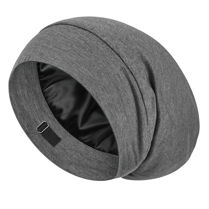 LULUSILK Mulberry Silk Lined Sleep Cap, No More Frizzy Tangled Hair, Stay On by LULUSILK