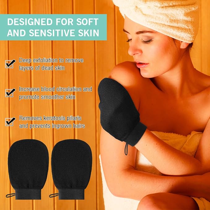 FoldTier 20 Pcs Exfoliating Glove Bulk Summer Exfoliator Mitt Body Scrubber - Image 5