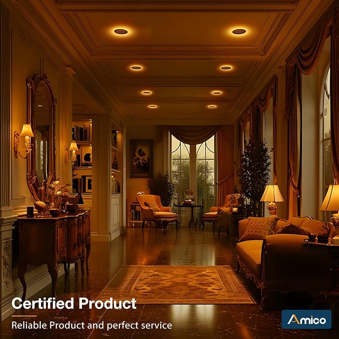 Amico 6 Pack Black 4 Inch 5CCT LED Recessed Ceiling Light - Image 7