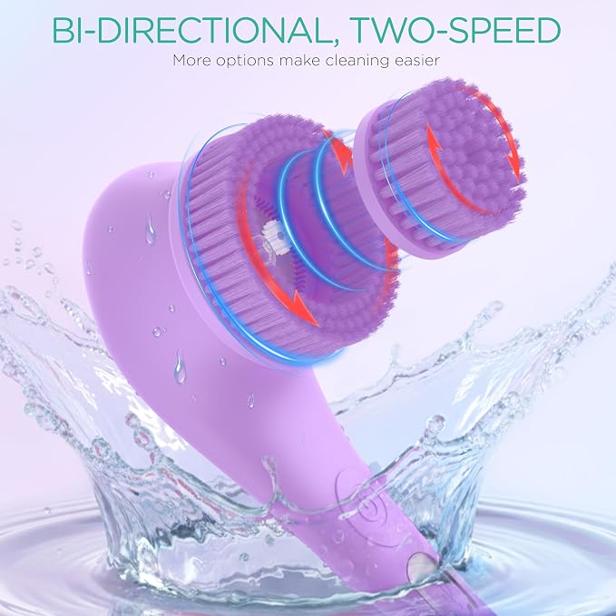VOYOR Electric Body Brush Back Scrubber Silicone Body Scrubber Two-Way Rotating - Image 4