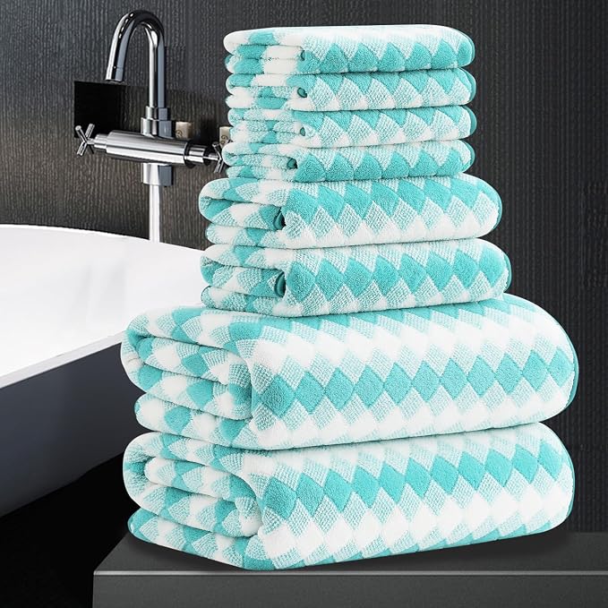 8 Piece Bathroom Towel Set |2 Oversized Bath Towels, 2 Hand Towels, 4 by MAGGEA