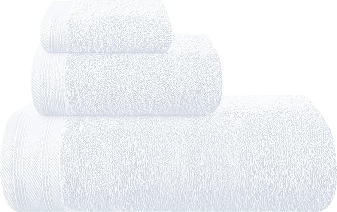 Ultra Soft 3 Pack Cotton Towel Set, Contains a Bath Towels 28x55 inch, a Hand by Unknown