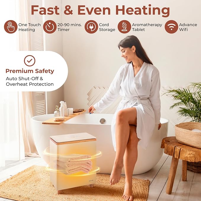 SereneLife WIFI Luxury Rectangle Towel Warmer - Image 5