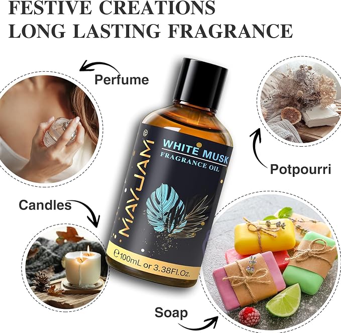 MAYJAM 100ML/3.38FL.OZ White Musk Fragrance Oils - Image 5
