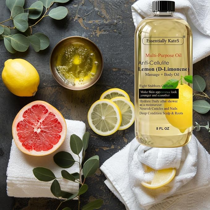 Essentially KateS Lemon Massage Lotion Body Oil Multi-Purpose Oil 8 Fl Oz - Image 7