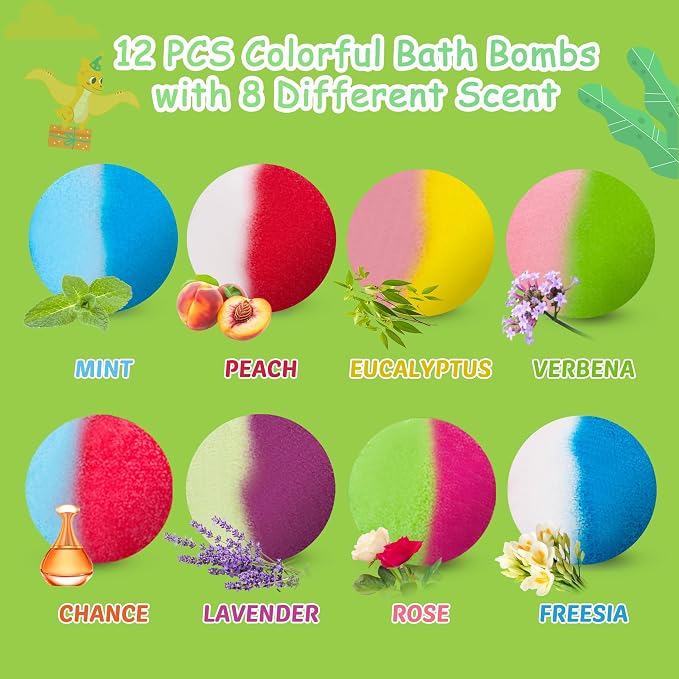 Bath Bombs for Kids, Handmade Organic Bubble Bath Ball Gift Set for Boys and - Image 3