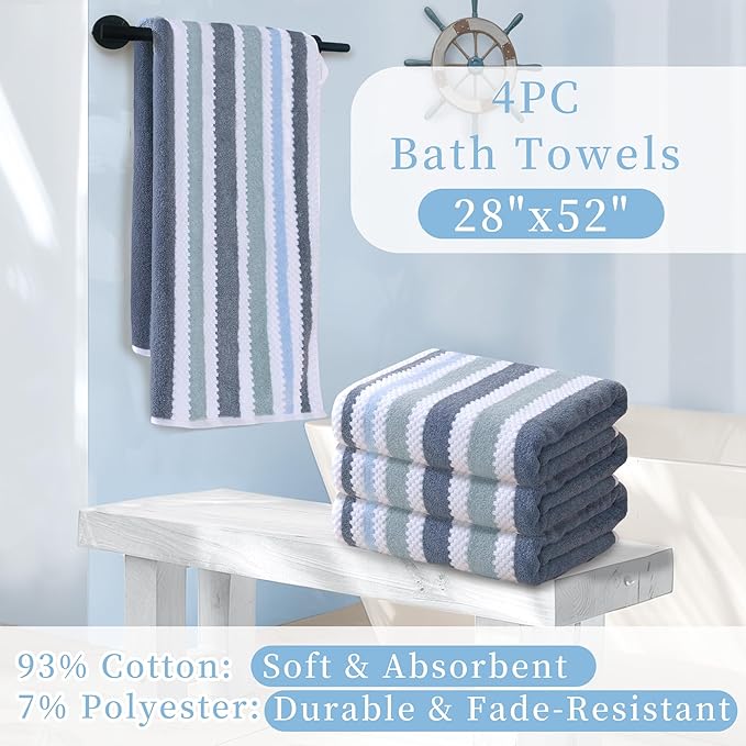 Striped Bath Towels - Image 3