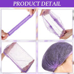 100 Pcs Disposable Nonwoven Bouffant Caps 21 Inch Hair Net Elastic Cap Hair - Image 3