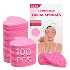 100 Count Compressed Facial Sponges 100% Natural Cellulose Eco-Friendly Makeup by LILAC