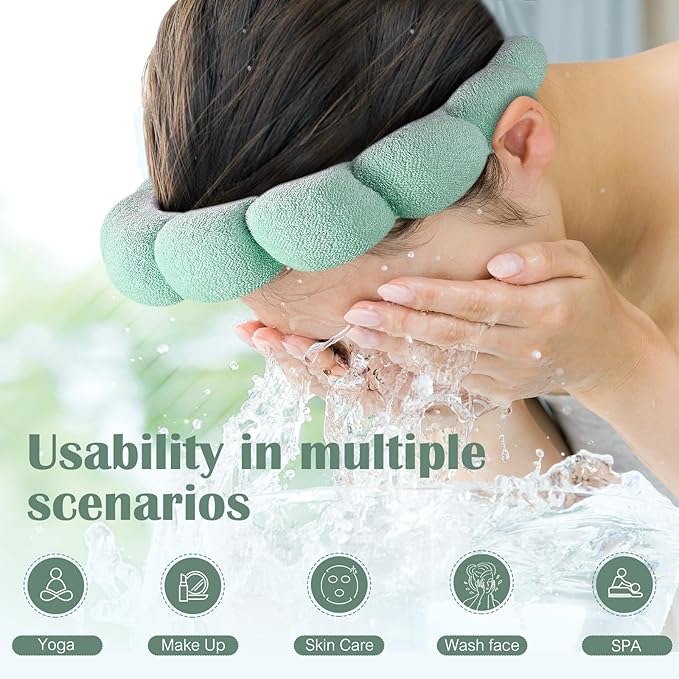 Ztomine Spa Headbands, Terry Cloth Headband Face Wash Headband Combo Pack - Image 2