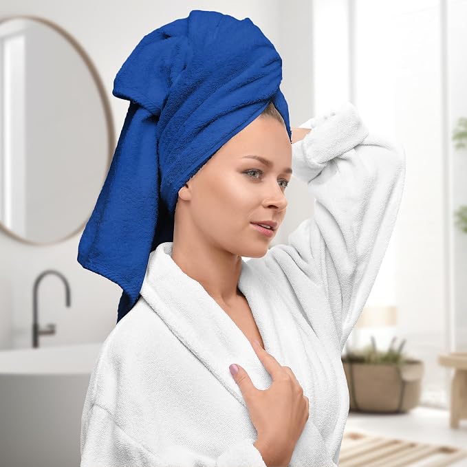 Avalon Towels Blue Bath Towels Set of 4 pcs, 100% Cotton Towel Absorbent and - Image 2