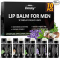 10 Pack Lip Balm for Men, Hydrating Natural Chapstick Bulk Vitamin E and Beeswax by DMSKY