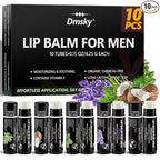 10 Pack Lip Balm for Men, Hydrating Natural Chapstick Bulk Vitamin E and Beeswax by DMSKY