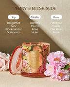 M&SENSE Peony Blush Sude Spring Floral Soy Candle, 12.7oz 75H Non-Toxic Large - Image 2