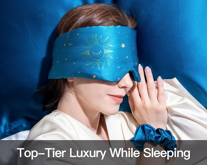 Fleur&Yang Silk Sleep Mask, Adjustable Blackout Sleeping Mask - Image 2