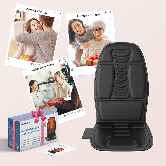 Back Massager with Heat, Massage Chair Pad with 5 Modes & 2 Heat Levels - Image 6