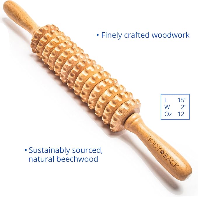 Body Back Wood Therapy Roller for Maderoterapia, Lymphatic Drainage, Cellulite - Image 4