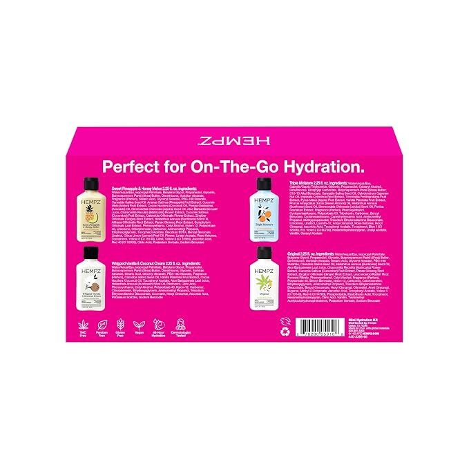 Hempz Mini Moisturizer Kit, Everyday Hydrating Lotion, 2.25 oz - Image 3