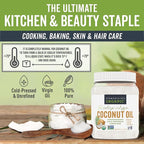 Viva Naturals Organic Coconut Oil, 54 fl oz – Unrefined, Cold-Pressed Extra - Image 4