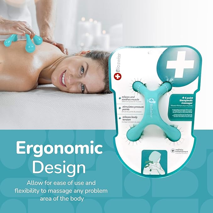 BioSwiss Handheld Full Body Massager, 4-Leg Pressure Point Massage Tool - Image 6