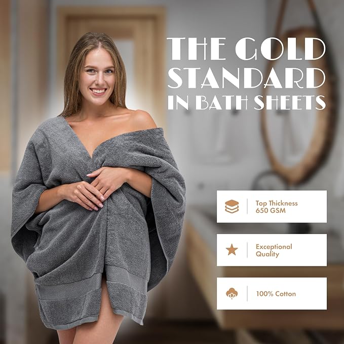 White Classic Luxury Soft Bath Sheet Towels - Image 2