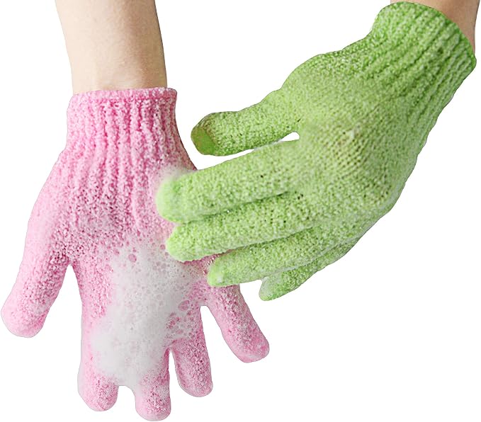 Exfoliating Gloves 10PCS Bath Gloves 5 Pairs, Natural Mitts Gloves - Image 3