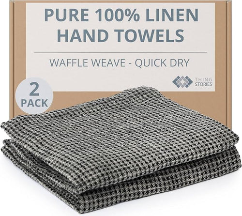 100% European Linen Hand Towels by THINGSTORIES